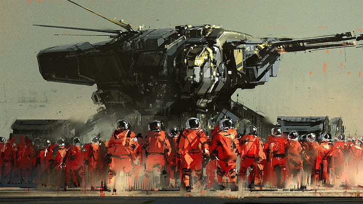 science fiction, group of people, military, large group of people
