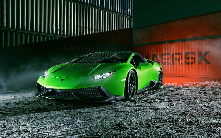 Novitec Torado Lamborghini Huracan S, green Lamborghini Aventador coupe, HD wallpaper