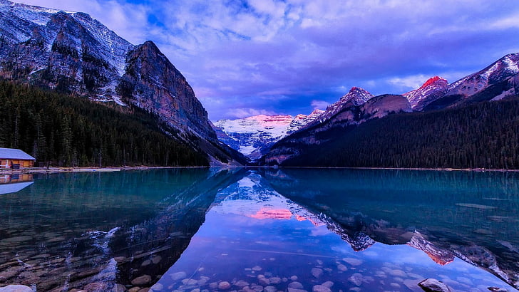 reflection, nature, sky, lake, wilderness, mountain, water, HD wallpaper