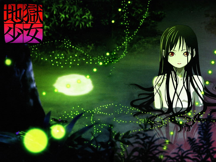 Jigoku Shoujo, anime girls, Enma Ai, illuminated, human representation, HD wallpaper