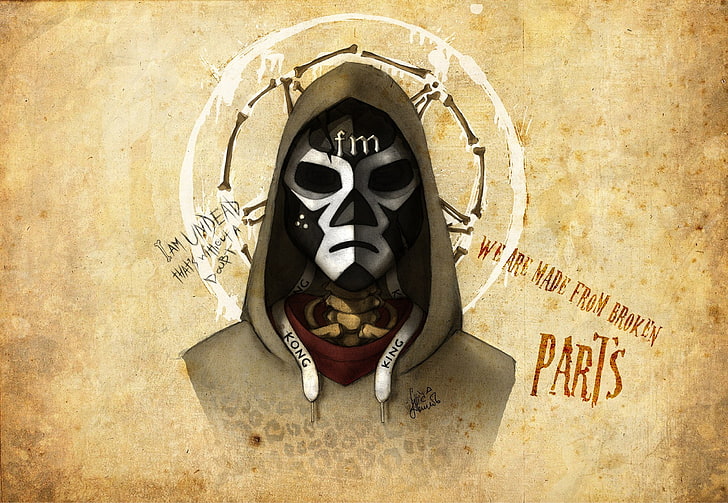 black mask illustration, Funny Man, Hollywood Undead, Notes from the Underground, HD wallpaper