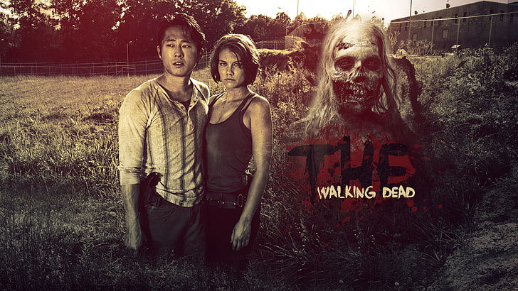 The Walking Dead movie poster, Lauren Cohan, Steven Yeun, looking at camera, HD wallpaper