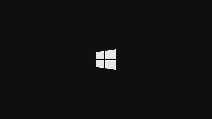 black background, Microsoft Windows, Simple, Windows 10 HD wallpaper
