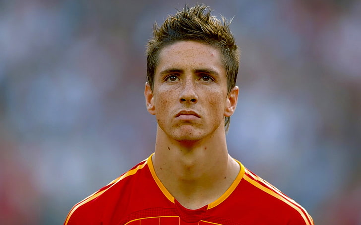 men's red and orange top, football, sport, Form, player, Fernando Torres