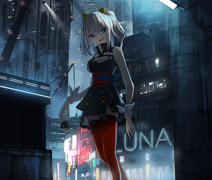Anime, Virtual Youtuber, Kaguya Luna, HD wallpaper