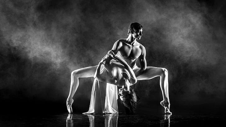 Perfection * Ballet, photography, dance, black, dancer, white, HD wallpaper