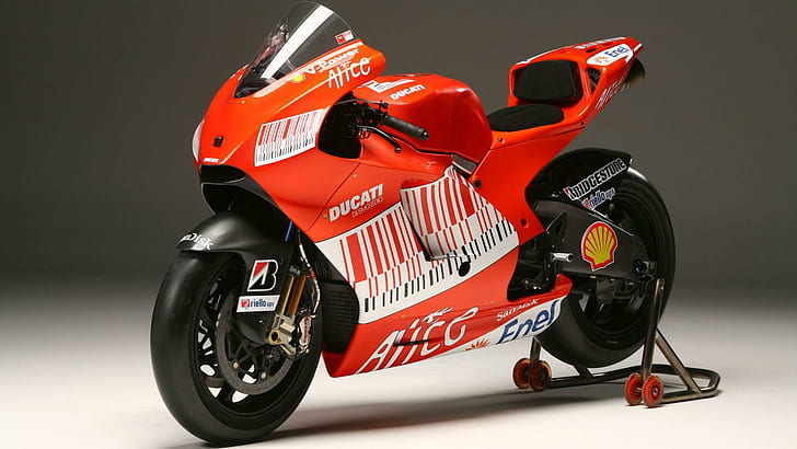 Ducati Sports Bike, red ducati motogp sports bike, bikes and motorcycles
