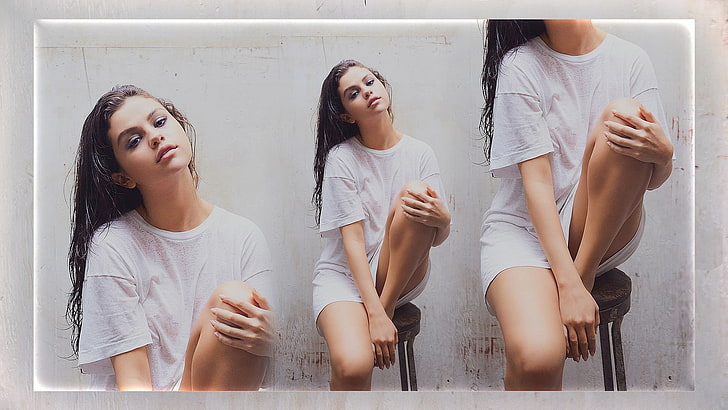Selena Gomez collage photo, singer, women, model, celebrity, young adult