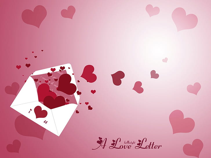 Hearts Letter Valentines Day - Love Letter Abstract 3D and CG HD Art, HD wallpaper
