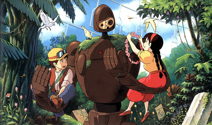 Studio Ghibli, Castle in the Sky, anime girls, anime boys, nature, HD wallpaper