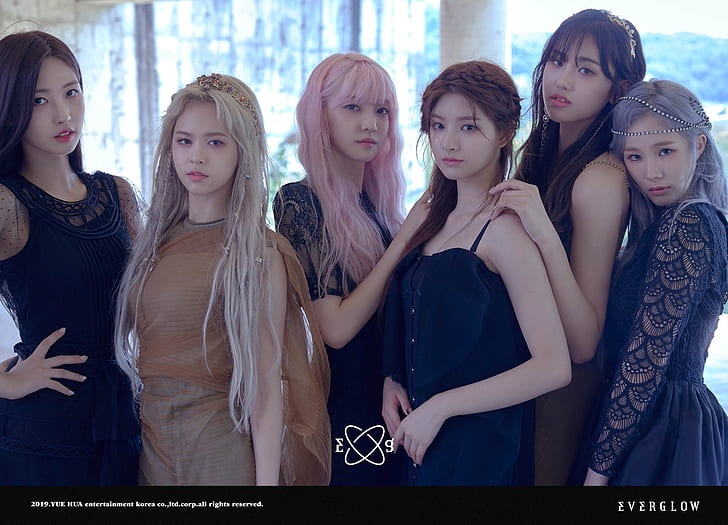 EVERGLOW, K-pop, South Korea, E:U (Park Jiwon), Sihyeon (Kim Sihyeon), HD wallpaper