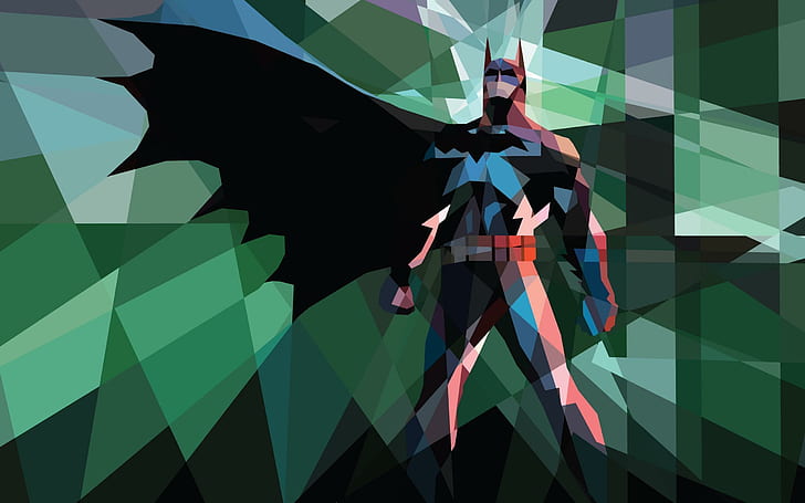 Polygon Batman, batman illustration, digital art, 2560x1600