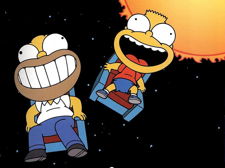 Homer and Bart Simpson wallpaper, The Simpsons, Funny, Homer Simpson, HD wallpaper