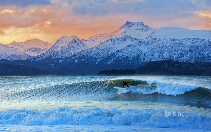 Winter Surfing-Bing theme wallpaper, beauty in nature, sky, scenics - nature, HD wallpaper