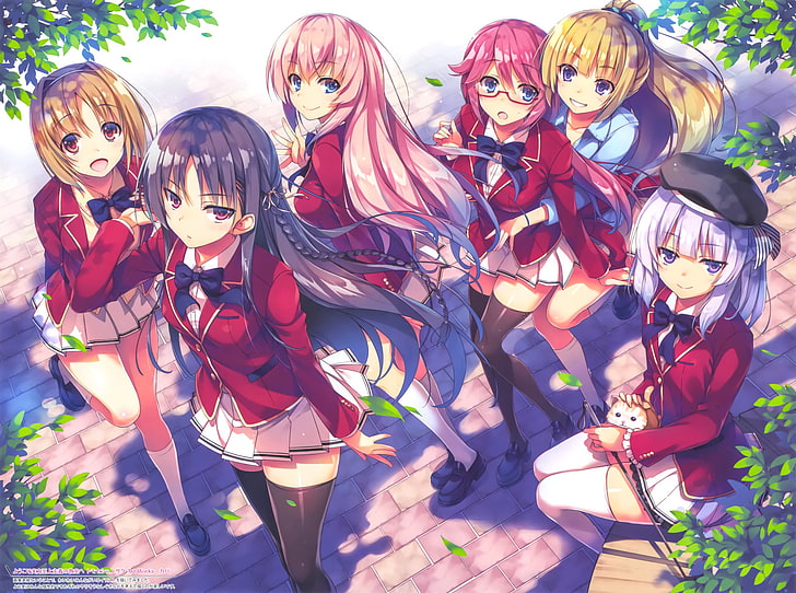 six girl students anime characters wallpaper, Classroom of the Elite, HD wallpaper