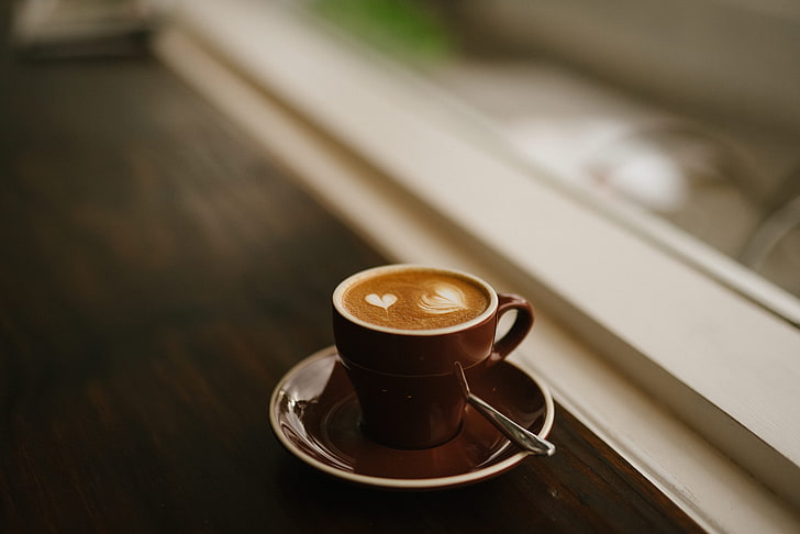 brown ceramic coffee cup, espresso, cappuccino, foam, coffee - Drink, HD wallpaper