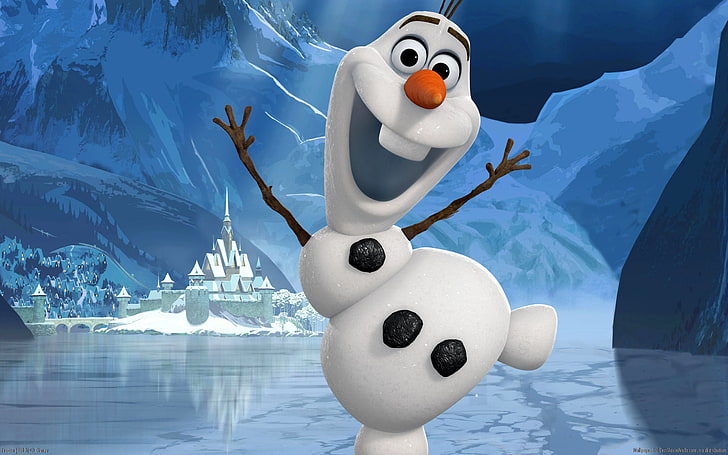 Disney Olaf wallpaper, snowman, Frozen, Walt Disney, cold heart, HD wallpaper