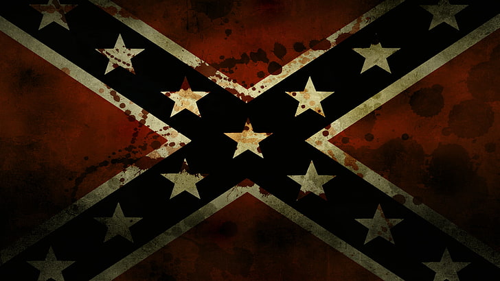 Confederate flag, stars, Blood, backgrounds, damaged, patriotism, HD wallpaper