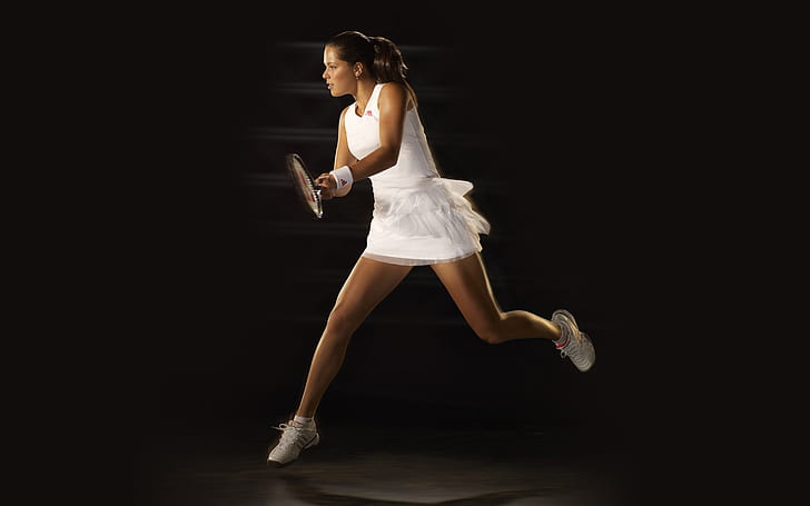 Ana Ivanovic 12, white dressed tennis p;ayer, HD wallpaper