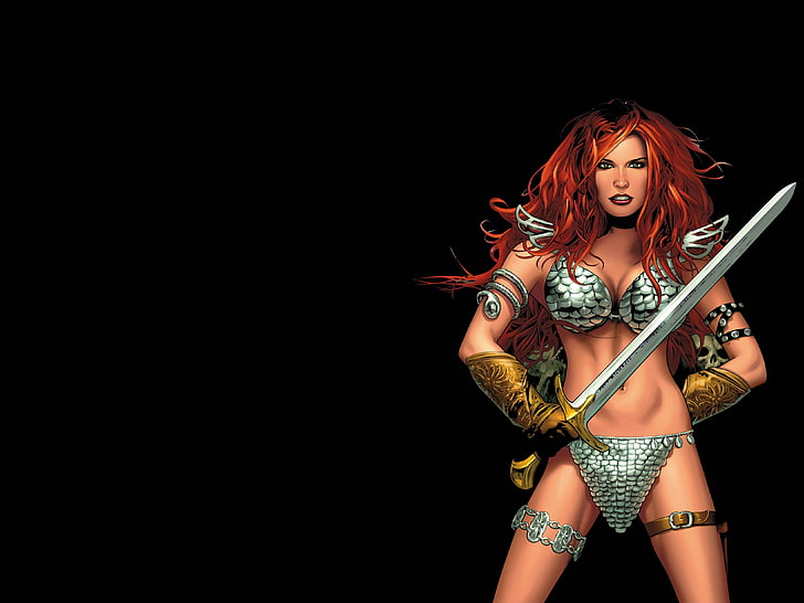 red sonja, one person, young women, copy space, front view, HD wallpaper