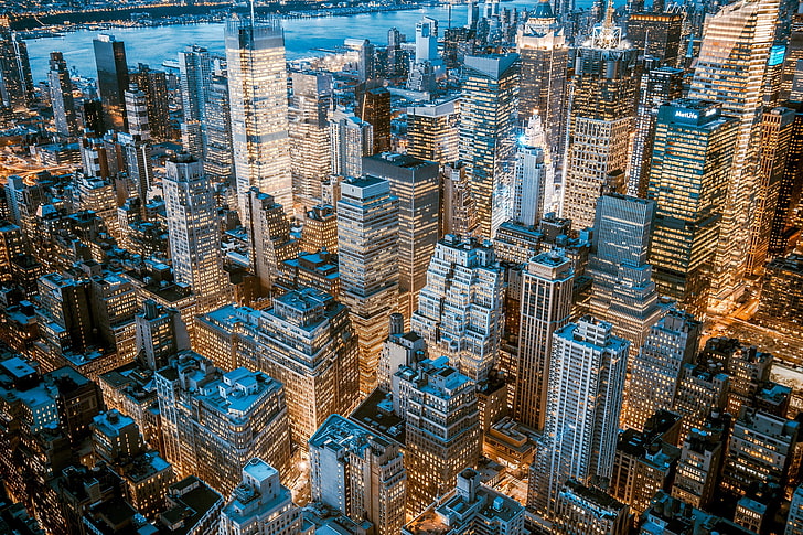high-rise building, urban, city, aerial view, cityscape, New York City