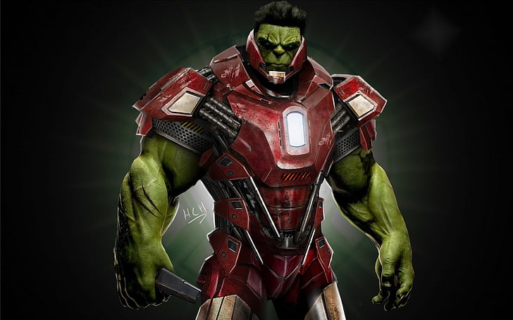Incredible Hulk x Iron Man illustration, Marvel Comics, superhero, HD wallpaper