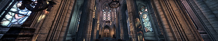The Elder Scrolls Online, quadruple monitors, church, cathedral, HD wallpaper