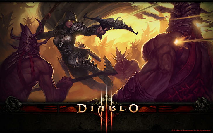 Diablo 3 Demon Hunter, diablo 3 game poster, video games, HD wallpaper