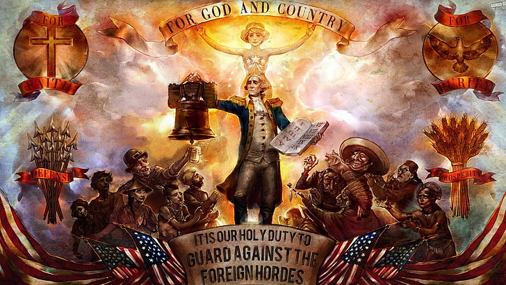 For God And Country wallpaper, USA, BioShock Infinite, representation