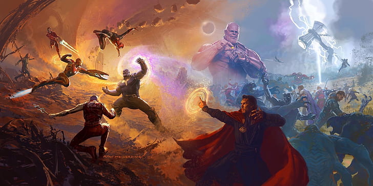 alien, lightning, Nebula, Iron Man, Marvel, Captain America, HD wallpaper