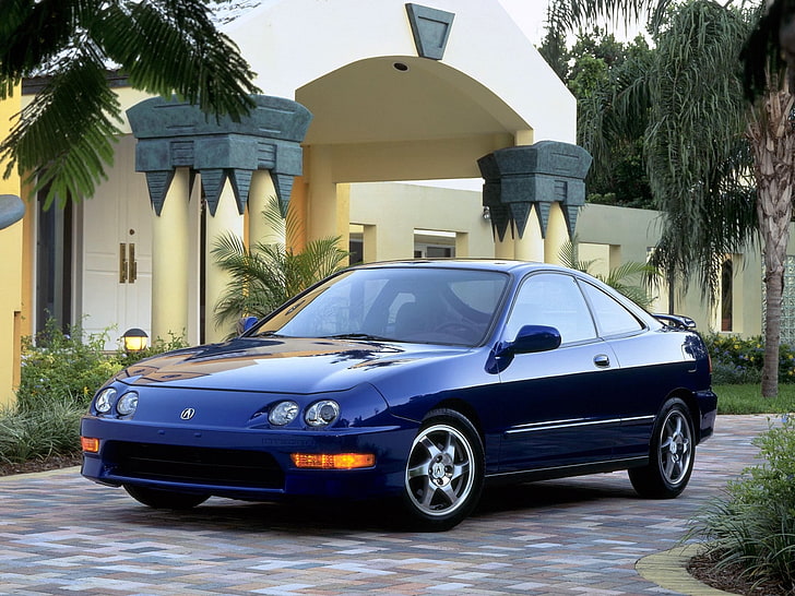 Hd Wallpaper Blue Acura Integra Dc2 Gs R Coupe Front View Sports Cars Wallpaper Flare