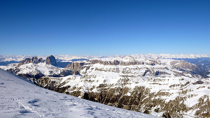 Piz Boe, Italy, Europe, mountain, sky, snow, 4k, HD wallpaper