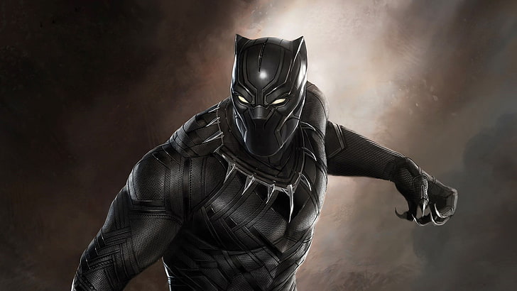 Black Panther, movies, artwork, one person, clothing, protection, HD wallpaper
