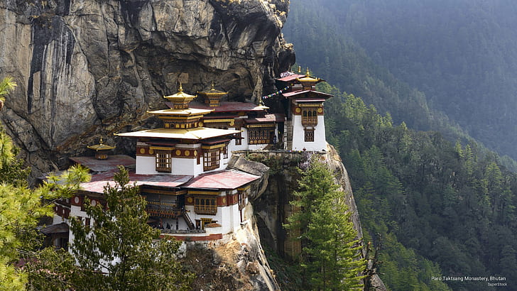Paro Taktsang Monastery, Bhutan, Asia, HD wallpaper