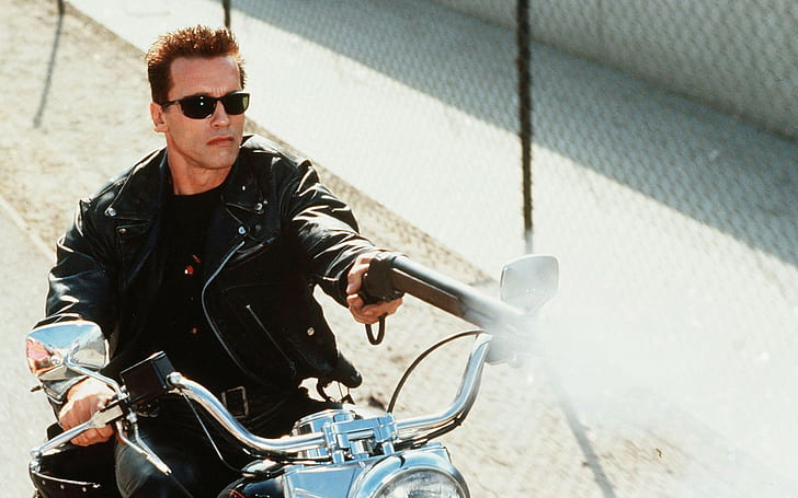 Arnold Schwarzenegger Cyborg Terminator Shotgun Sunglasses HD, HD wallpaper