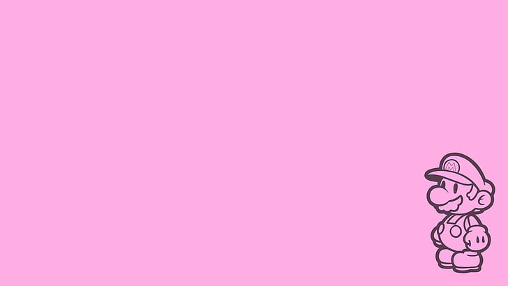 Hd Wallpaper 1920x1080 Px Light Pink Logo Mario Bros