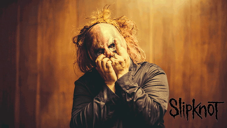 Slipknot digital wallpaper, clowns, mask, one person, portrait