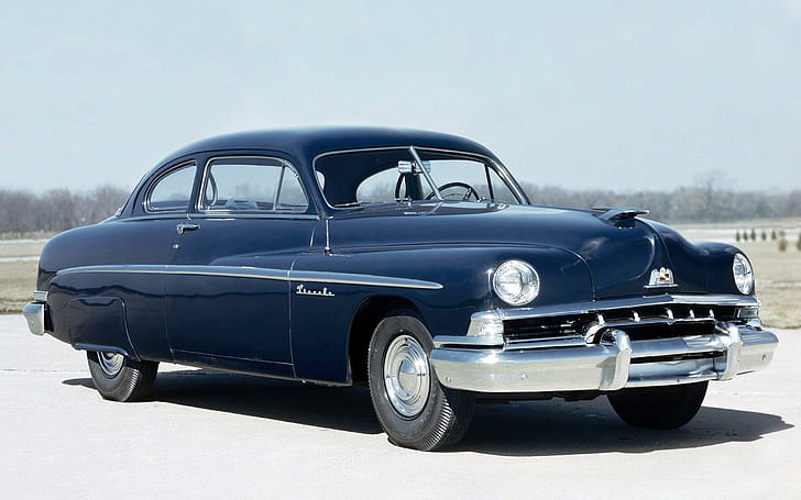 1951 Lincoln Aviator, black classic car, cars, 2560x1600, HD wallpaper