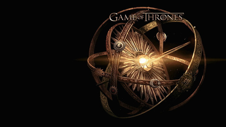 Game of Thrones sphere wallpaper, TV, black background, illuminated