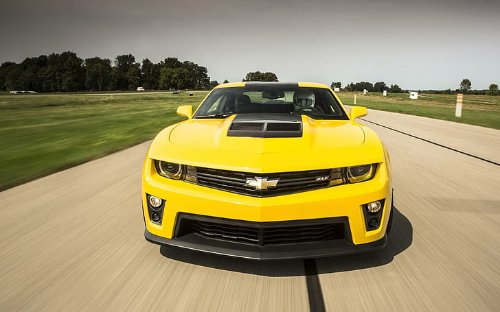Chevrolet Camaro ZL1 Coupe 2014, white chevy sports car, cars, HD wallpaper