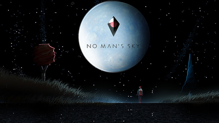 No Man's Sky wall paper, fan art, video games, night sky, stars