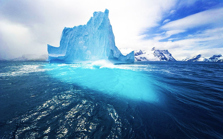 white iceberg, beauty in nature, water, sky, scenics - nature