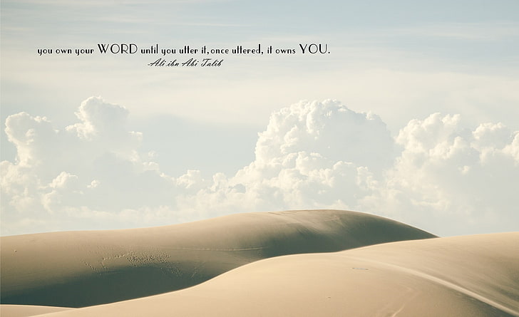 Ali ibn Abi Talib, Imam, Islam, desert, sand, cloud - sky, text, HD wallpaper