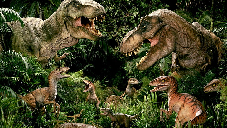 Jurassic Park, Dinosaur, group of animals, animal themes, mammal, HD wallpaper