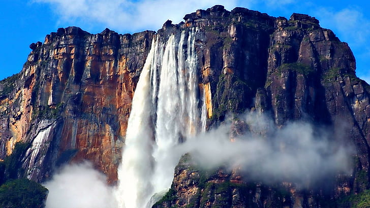 Waterfalls, Angel Falls, Earth, Rock, Venezuela, HD wallpaper