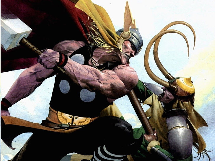 Marvel Thor and Loki wallpaper, Hammer, Marvel Comics
