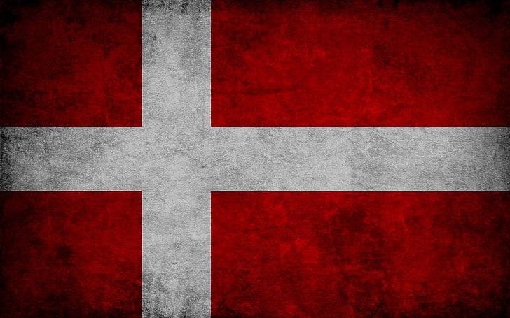 flag, Scandinavia, Europe, Denmark, red, backgrounds, textured, HD wallpaper
