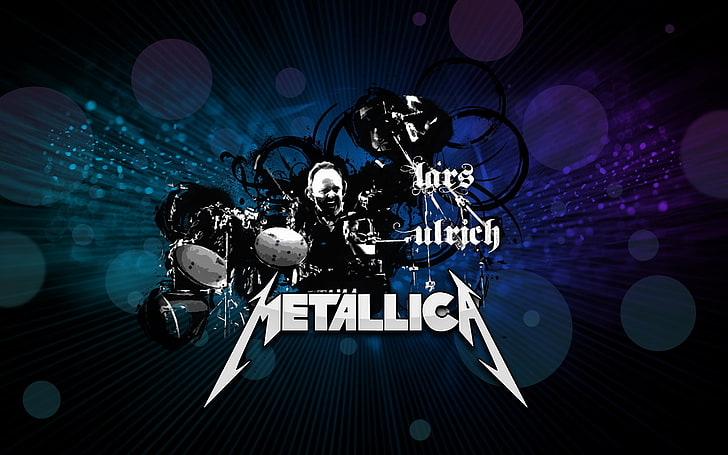 Metallica wallpaper, drum, name, graphics, font, backgrounds