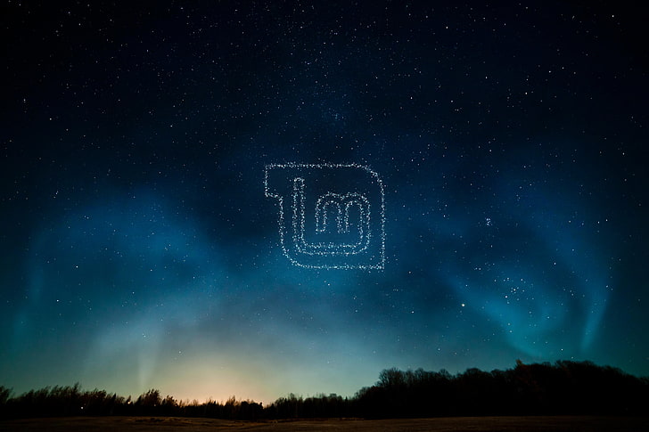Linux, GNU, Linux Mint, night, space, sky, star - space, astronomy