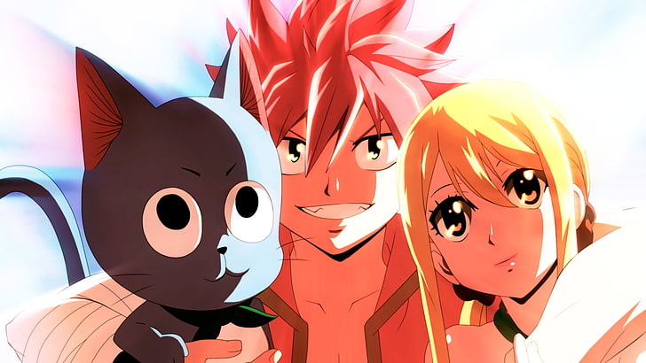 Anime, Fairy Tail, Happy (Fairy Tail), Lucy Heartfilia, Natsu Dragneel